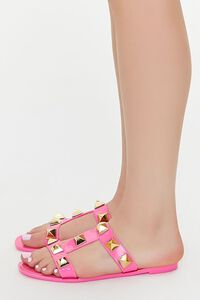 FUCHSIA Studded Caged Jelly Sandals, image 2
