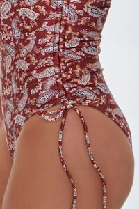 RUST/MULTI Paisley Strapless One-Piece Swimsuit, image 4