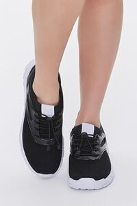 BLACK/BLACK Recycled Lace-Up Low-Top Sneakers, image 4