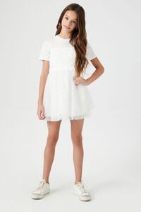 WHITE/MULTI Girls Rhinestone Fit & Flare Mini Dress (Kids), image 4