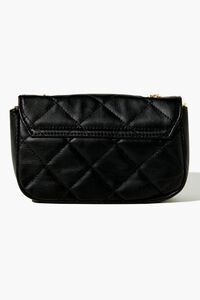 BLACK Quilted Faux Leather Crossbody Bag, image 4