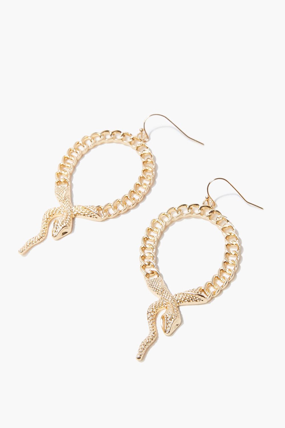 GOLD Snake Pendant Drop Earrings, image 1