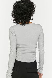 HEATHER GREY Ruched Long-Sleeve Tee, image 3