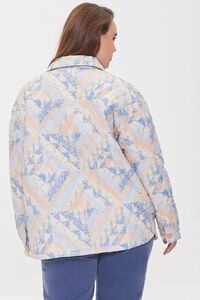 PINK/MULTI Plus Size Quilted Patternblock Shacket, image 3