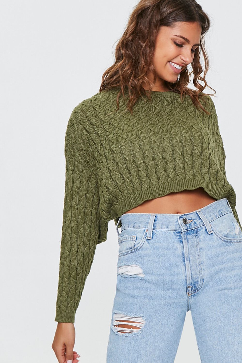 Textured Batwing-Sleeve Sweater