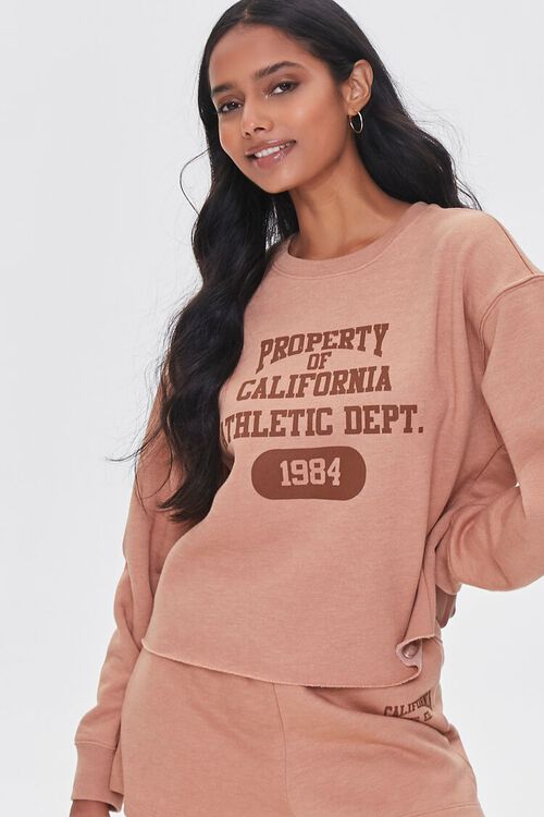 TAUPE/BROWN California Athletic Graphic Pullover, image 1