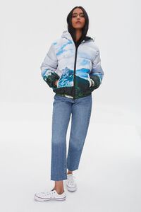 WHITE/MULTI Outdoor Print Puffer Jacket, image 4