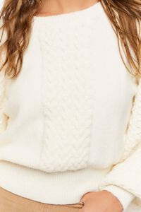 CREAM Cable Knit Balloon-Sleeve Sweater, image 6