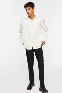 WHITE Satin Long-Sleeve Shirt, image 4