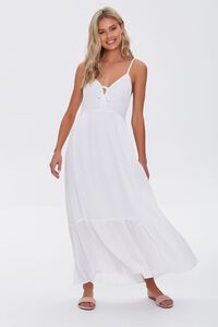 WHITE Plunging Maxi Cami Dress, image 1