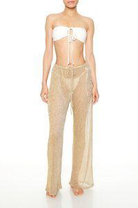 GOLD Shimmery Swim Cover-Up Pants, image 1