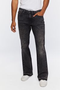 BLACK Acid Wash Flare Jeans, image 2