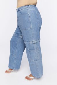 MEDIUM DENIM Plus Size Cargo Zip-Off Jeans, image 3