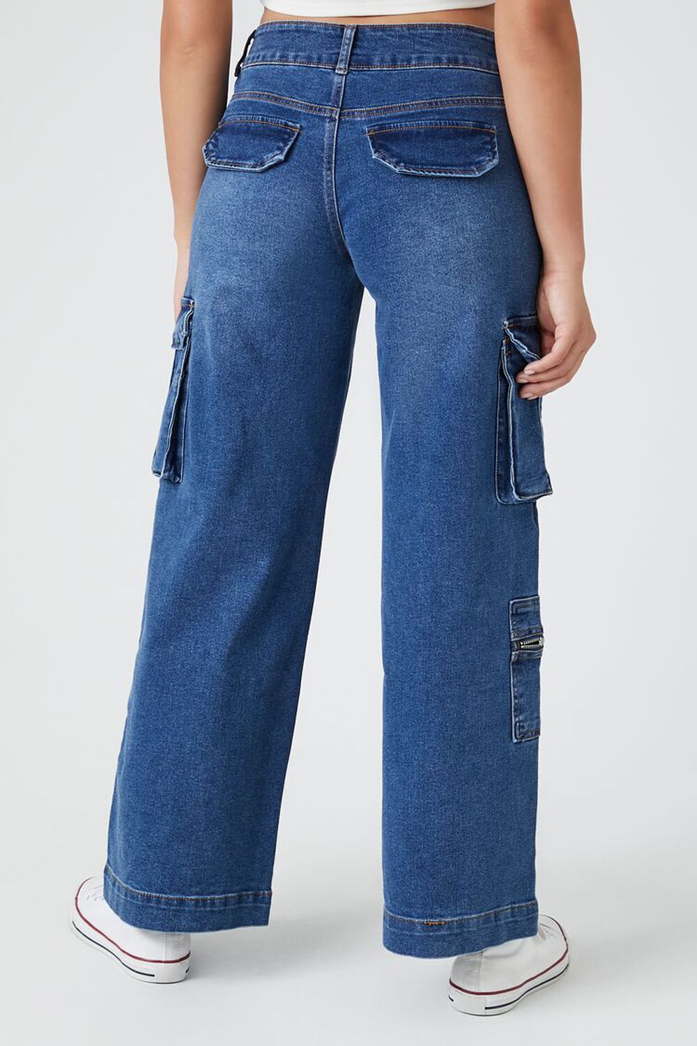Low-Rise Wide-Leg Cargo Jeans, 50% OFF