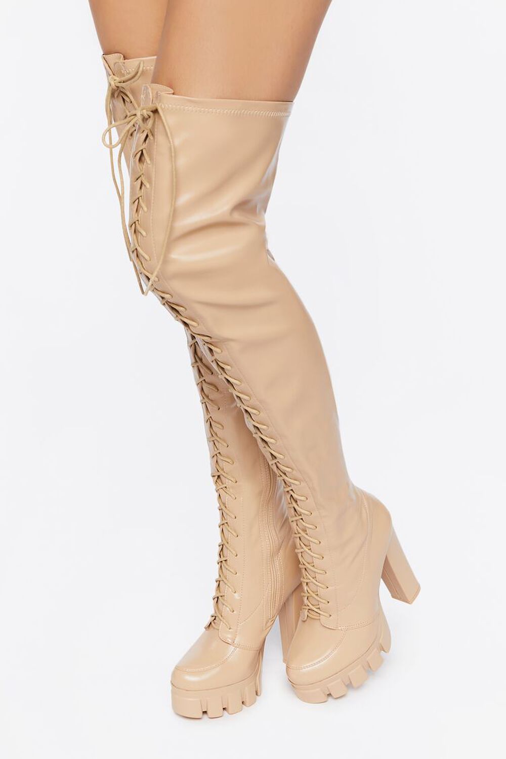 NUDE Lace Up Over-the-Knee Boots, image 1