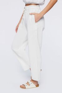 WHITE Denim Drawstring Paperbag Pants, image 3