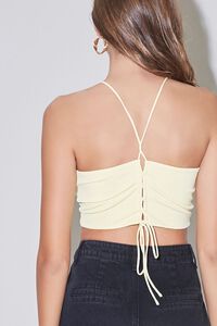 LIGHT YELLOW Cropped Halter Top, image 3