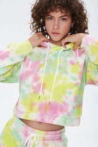 PINK/GREEN French Terry Tie-Dye Hoodie, image 1
