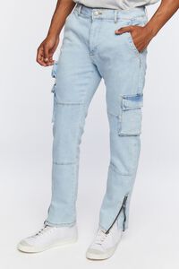 DENIM WASHED Slim-Fit Cargo Jeans, image 3
