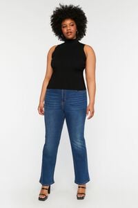BLACK Plus Size Sleeveless Mock Neck Sweater Top, image 4