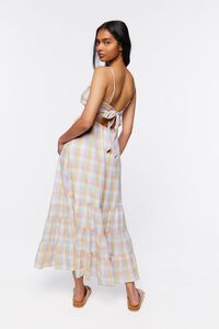 PINK/MULTI Gingham Tie-Back Maxi Dress, image 3