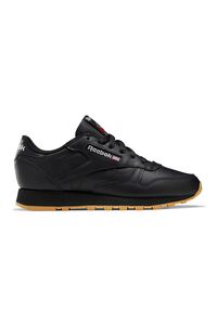 BLACK Reebok Classic Leather Shoes, image 2