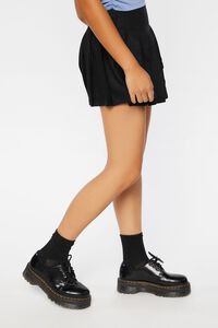 BLACK Pleated Linen Mini Skirt, image 3