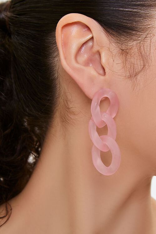 PINK Interlinked Geo Drop Earrings, image 1
