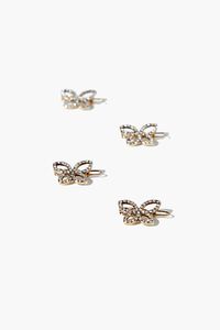 GOLD Rhinestone Butterfly Hair Clip Set, image 1