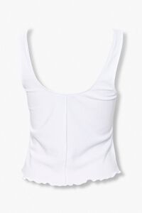 WHITE Ribbed Snap-Button Tank Top, image 3