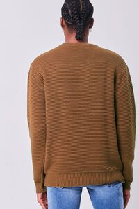 LIGHT BROWN Ribbed Crew Neck Sweater, image 3