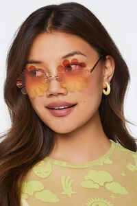 Gradient Floral-Shaped Sunglasses, image 2