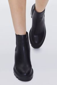 BLACK Faux Leather Chelsea Booties, image 4