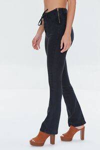 WASHED BLACK High-Rise Lace-Up Bootcut Jeans, image 3