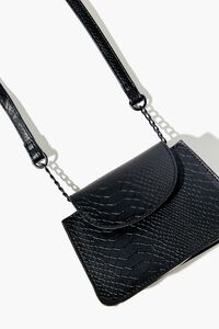 BLACK Faux Croc Leather Crossbody Bag, image 4