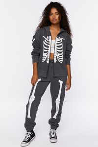 CHARCOAL/WHITE Skeleton Graphic Joggers, image 1