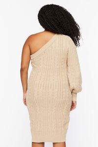 TAN Plus Size One-Shoulder Sweater Dress, image 4