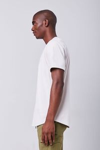 WHITE Faux Suede Curved Tee, image 2