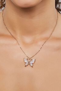 GOLD/PURPLE Butterfly Pendant Chain Necklace, image 1