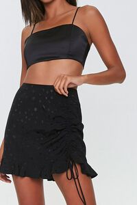 BLACK Ruched Ruffle-Hem Skirt, image 1