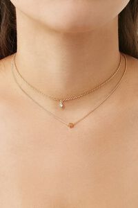 GOLD/CLEAR Charm Necklace Set, image 2
