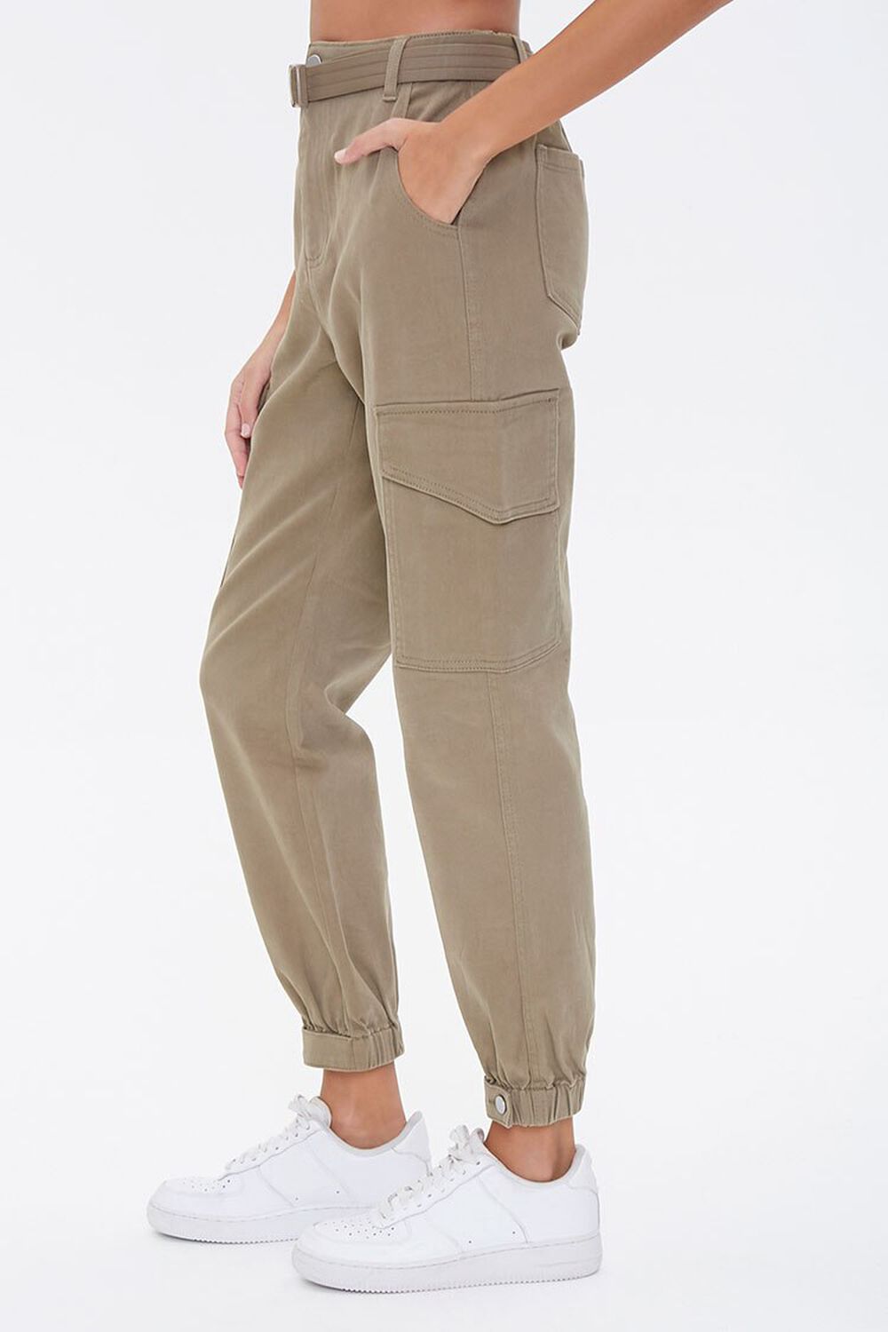 OLIVE Belted Cargo Ankle Pants, image 3