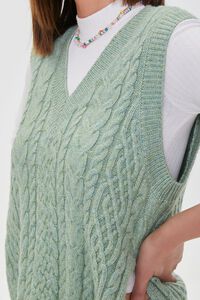 SAGE Cable Knit Slit Sweater Vest, image 6