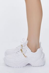 WHITE Curb Chain Low-Top Sneakers, image 2