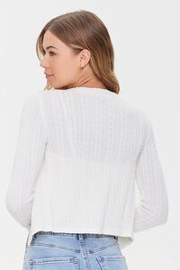 IVORY Cable Knit Cardigan Sweater, image 3