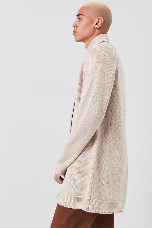 TAUPE Longline Open-Front Cardigan Sweater, image 2