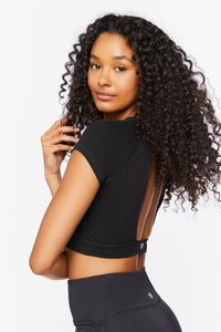 BLACK Active Cutout Cropped Tee, image 2