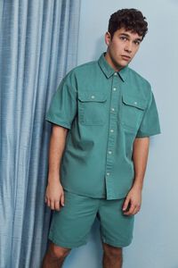 GREEN Vented Button-Front Shirt, image 1