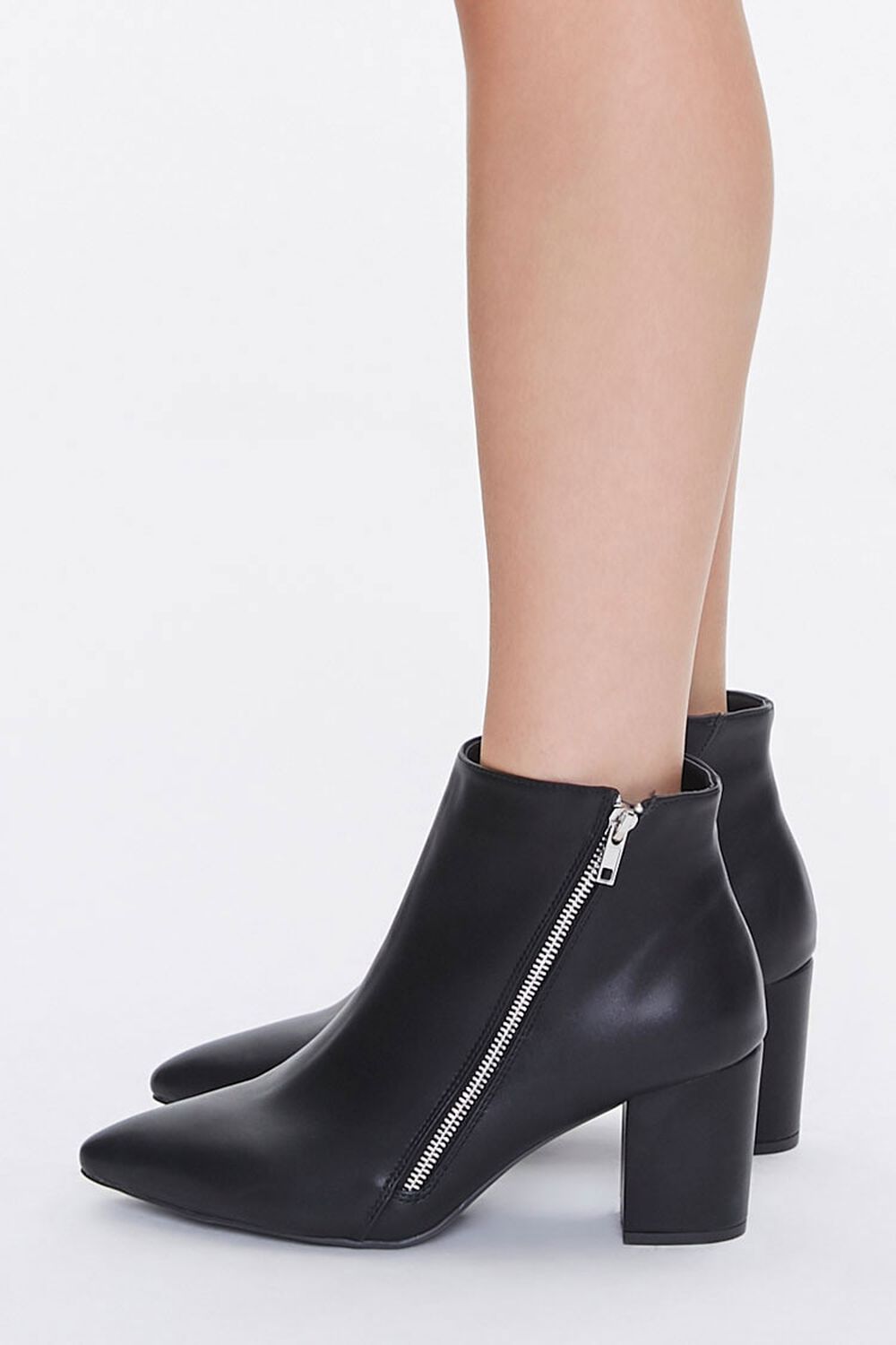 Faux Leather Pointed Toe Booties