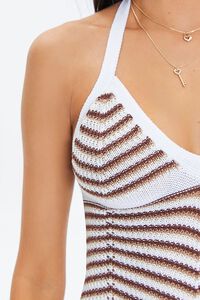 TAN/MULTI Striped Crochet Mini Dress, image 5